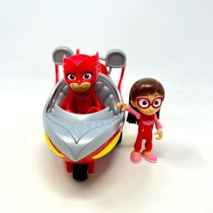 PJ Masks Owlette Action Figure Glider Vehicle Just Play Frog Box